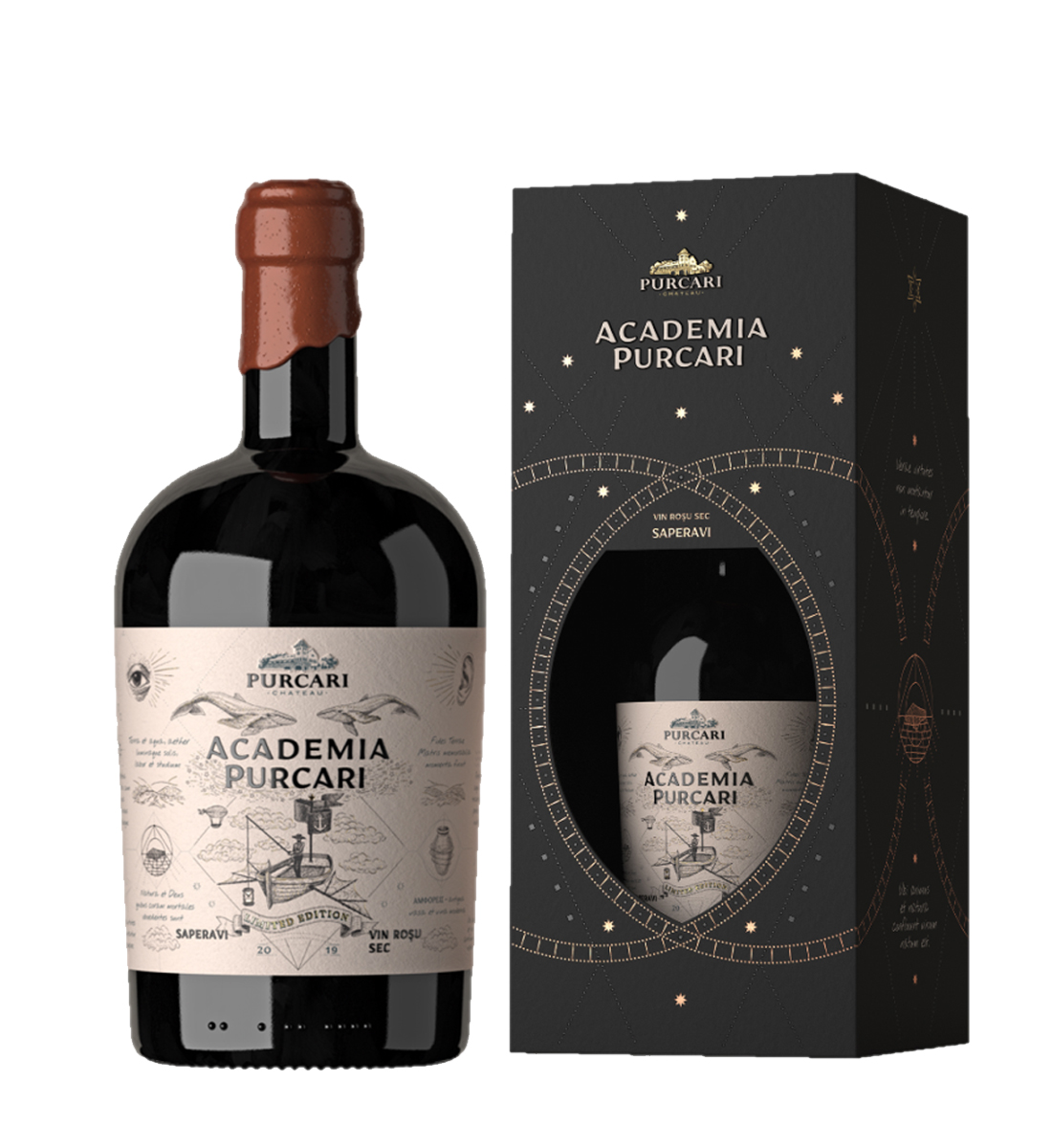 Purcari Academia Saperavi- Vin Rosu Sec - Republica Moldova - 0.75L